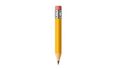 Yellow Pencil, school office tool for drawing and writing isolated on transparent background. generative ai