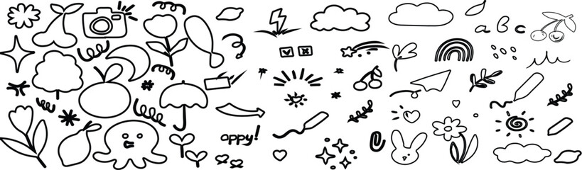 Hand drawn sketch doodle scribble brush geometric shape crayon effect background