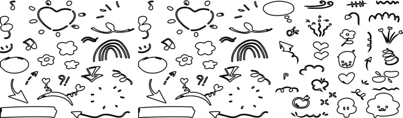 Hand drawn sketch doodle scribble brush geometric shape crayon effect background