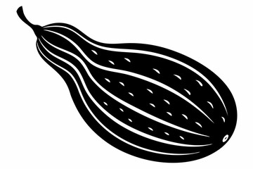 bitter gourd line art silhouette vector illustration