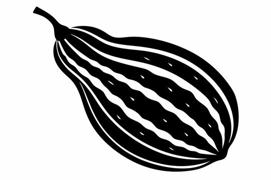 recommend clip art: bitter gourd line art silhouette vector illustration