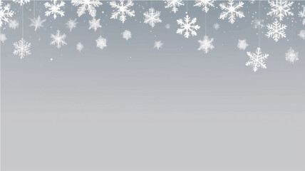 Snowflakes falling christmas decoration isolated background. White snow