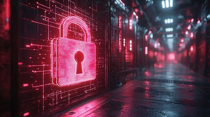 Cybersecurity measures digital space graphic design futuristic environment close-up data protection