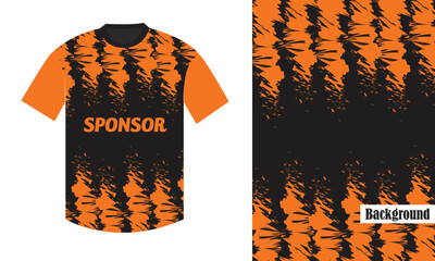Sublimation soccer football sports jersey pattern and design black and orange t shirt cricket cycling basketball volleyball tournament player jersey