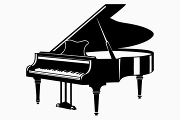 harpsichord line art silhouette vector illustration