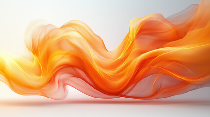 Bright warm orange and yellow abstract modern swoosh  elegant soft wave line on white background