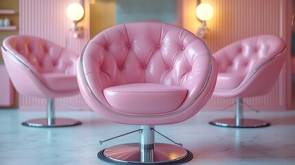 Stylish Pink Salon Chair Retro Design Beauty Spa Interior Design