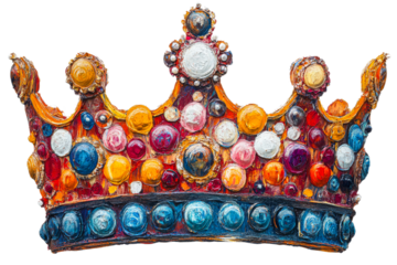 Colorful decorative crown with shiny gemstones