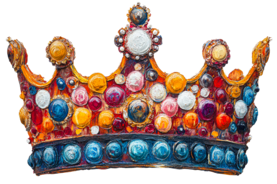 Colorful decorative crown with shiny gemstones