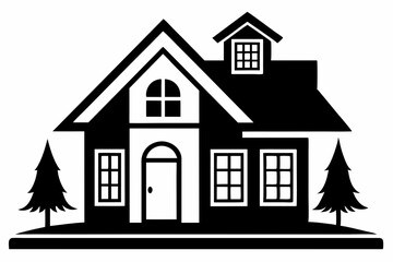 home line art silhouette vector illustration