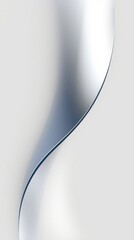 A minimalist digital rendering presents a curved, silver-toned surface against a soft, light background. The design emphasizes subtle gradients and smooth lines.