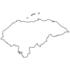 Honduras Horizon Tropical Map Outline in Bold Contrast