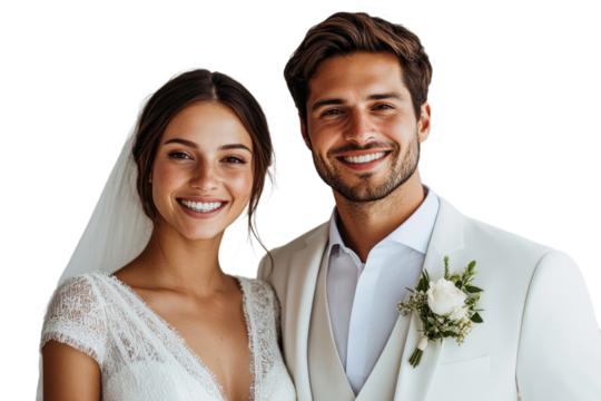 Happy couple celebrating their wedding day together