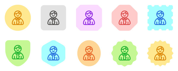 Editable male employee, person, user, worker, profession vector icon. Business, work, job, office. Part of a big icon set family. Perfect for web and app interfaces, presentations, infographics, etc