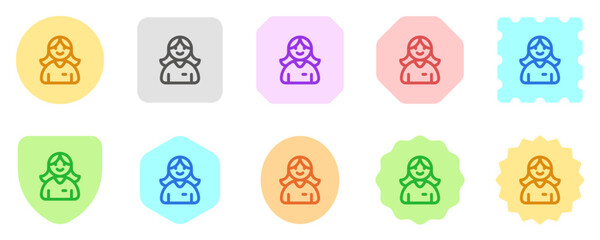 Editable female employee, person, user, worker, profession vector icon. Business, work, job, office. Part of a big icon set family. Perfect for web and app interfaces, presentations, infographics, etc
