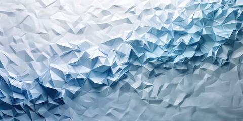 Obraz premium A mesmerizing 3D render featuring layered white and light blue triangles, crafting an exquisite, textured tapestry that dances with geometric complexity and vibrant hues