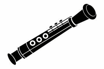 recorder line art silhouette vector illustration