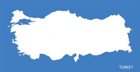 turkey map vector design blue white