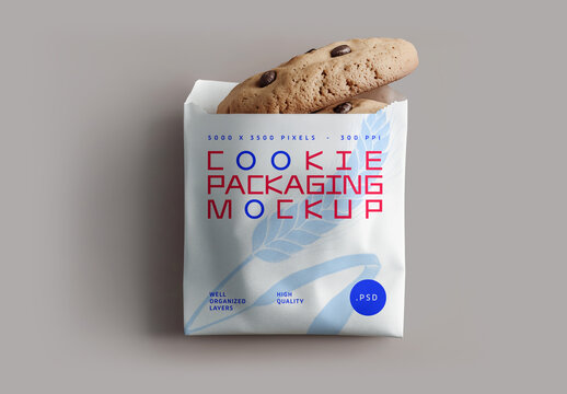 Cookie Bag Packaging Mockup for Packaging Design and Retail Branding