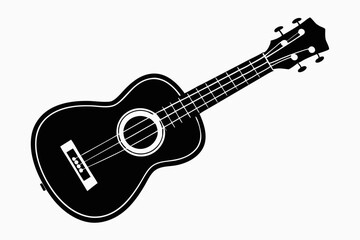 Fototapeta premium ukulele line art silhouette vector illustration
