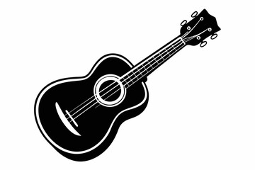 ukulele line art silhouette vector illustration