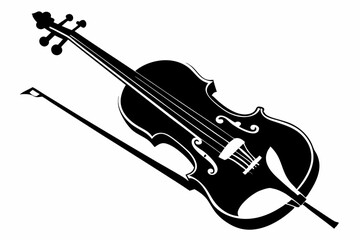 Obraz premium violin line art silhouette vector illustration