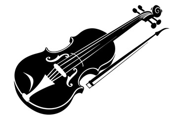 Obraz premium violin line art silhouette vector illustration