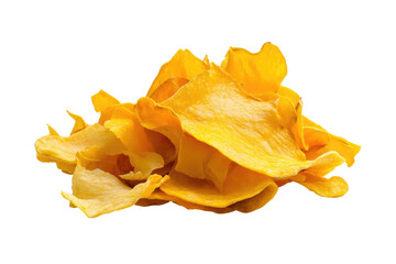 Naklejka premium Fresh Yellow Potato Chips Isolated on Transparent background Perfect for Healthy Snack and Culinary Presentation