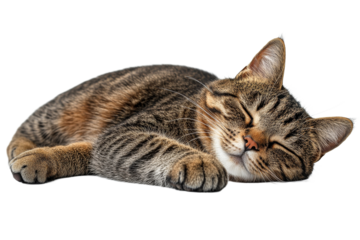 Cat sleeping peacefully on a soft surface