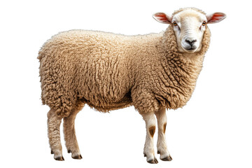 Naklejka premium Wooly sheep standing on a transparent background