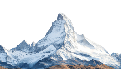 Majestic peak stands tall against transparent background