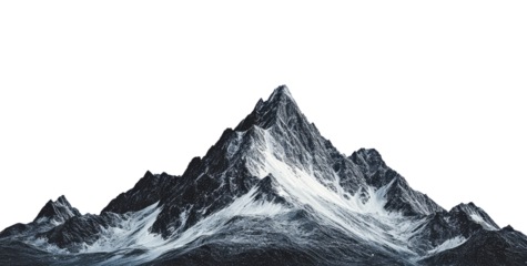 Majestic mountain peak with snow and jagged edges