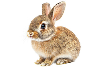 Obraz premium Cute rabbit sitting on a transparent background