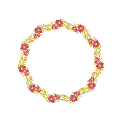 round frame made of colorful beads
