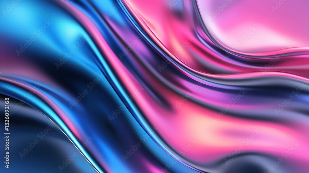 Poster mesmerizing digital abstract with a dynamic flowing gradient of vivid neon colors creating a captiva