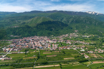 Veduta aerea di Bojano (CB) Italia.