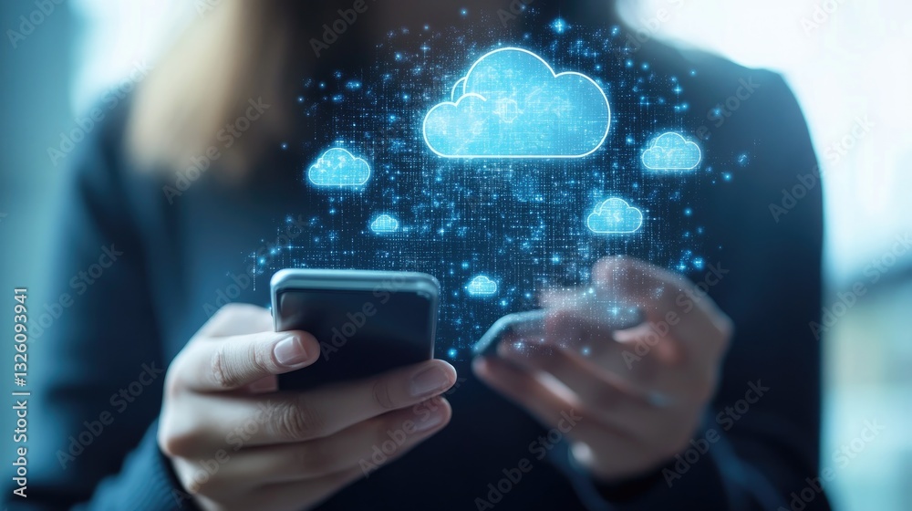 Poster cloud computing and mobile technology with seamless data access