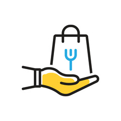 Multi color icon for take