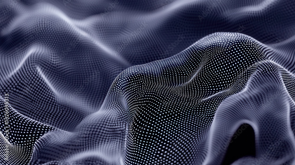 Poster a captivating digital landscape featuring an intricate dynamic network of interconnected lines and n