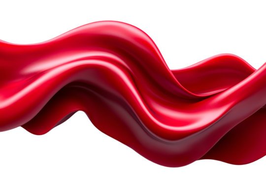Flowing red fabric with smooth curves and waves