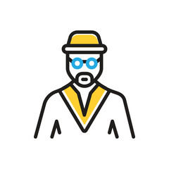 Multi color icon for jew