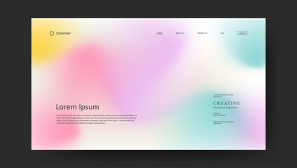 Abstract wave futuristic design of landing page. retro gradient fluid website design	