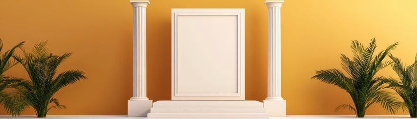 Elegant 3D Stage Concept for Luxury Real Estate Showcase with Minimalistic Design