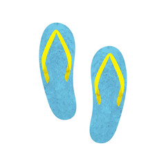 水彩のビーチサンダルのイラスト