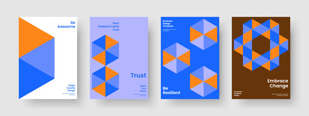 Obraz premium Abstract Book Cover Layout. Isolated Brochure Template. Geometric Flyer Design. Background. Banner. Business Presentation. Report. Poster. Portfolio. Catalog. Advertising. Handbill. Newsletter