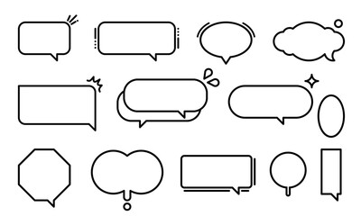Set of vector speech bubble labels. Retro color special offer design elements, chat emblem, black callout