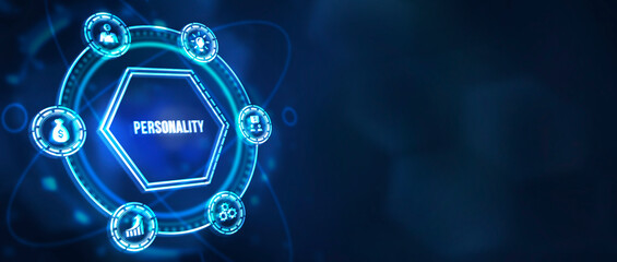 Internet, business, Technology and network concept. Personality. 3d illustration