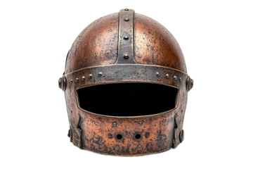 Historical copper helmet from medieval times