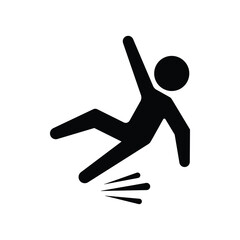 Slippery man floor road vector 