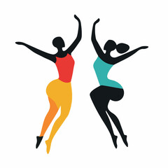 My Simple flat 2D icon Acro dance isolated on a white background, vector, flat design, animation design, simple flat 2D icon, minimalist design, clipart	